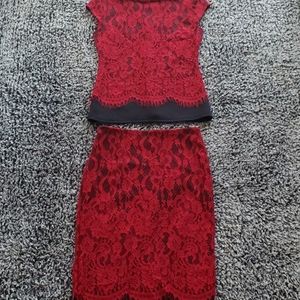 New York and company lace blouse and skirt